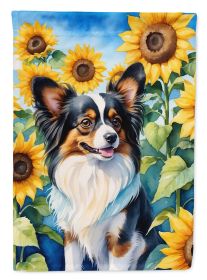 Papillon in Sunflowers Garden Flag Mailbox Flag Decorative Yard Flag Banner Outside Patio Artwork Yard Flower Beds, Garden Size, Multicolor