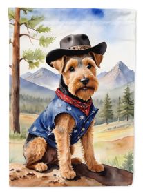 Welsh Terrier Cowboy Welcome Garden Flag Mailbox Flag Decorative Yard Flag Banner Outside Patio Artwork Yard Flower Beds, Garden Size, Multicolor