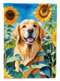 Golden Retriever in Sunflowers Garden Flag Mailbox Flag Decorative Yard Flag Banner Outside Patio Artwork Yard Flower Beds, Garden Size, Multicolor