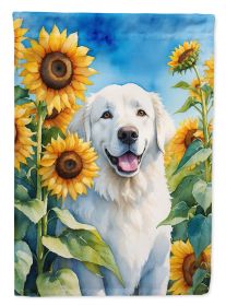 Kuvasz in Sunflowers Garden Flag Mailbox Flag Decorative Yard Flag Banner Outside Patio Artwork Yard Flower Beds, Garden Size, Multicolor