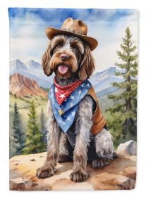 Wirehaired Pointing Griffon Cowboy Welcome Garden Flag Mailbox Flag Decorative Yard Flag Banner Outside Patio Artwork Yard Flower Beds, Garden Size