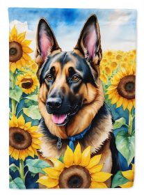 German Shepherd in Sunflowers Garden Flag Mailbox Flag Decorative Yard Flag Banner Outside Patio Artwork Yard Flower Beds, Garden Size, Multicolor