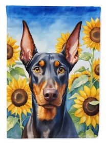 Doberman Pinscher in Sunflowers Garden Flag Mailbox Flag Decorative Yard Flag Banner Outside Patio Artwork Yard Flower Beds, Garden Size, Multicolor