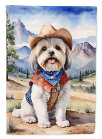 Lhasa Apso Cowboy Welcome Garden Flag Mailbox Flag Decorative Yard Flag Banner Outside Patio Artwork Yard Flower Beds, Garden Size, Multicolor