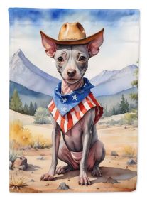 American Hairless Terrier Cowboy Welcome Garden Flag Mailbox Flag Decorative Yard Flag Banner Outside Patio Artwork Yard Flower Beds, Garden Size
