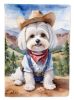 Maltese Cowboy Welcome Garden Flag Mailbox Flag Decorative Yard Flag Banner Outside Patio Artwork Yard Flower Beds, Garden Size, Multicolor
