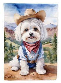 Maltese Cowboy Welcome Garden Flag Mailbox Flag Decorative Yard Flag Banner Outside Patio Artwork Yard Flower Beds, Garden Size, Multicolor