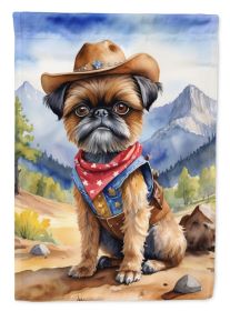 Brussels Griffon Cowboy Welcome Garden Flag Mailbox Flag Decorative Yard Flag Banner Outside Patio Artwork Yard Flower Beds, Garden Size, Multicolor