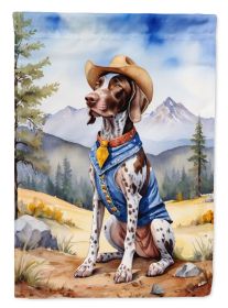 German Shorthaired Pointer Cowboy Welcome Garden Flag Mailbox Flag Decorative Yard Flag Banner Outside Patio Artwork Yard Flower Beds, Garden Size