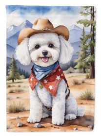 Bichon Frise Cowboy Welcome Garden Flag Mailbox Flag Decorative Yard Flag Banner Outside Patio Artwork Yard Flower Beds, Garden Size, Multicolor