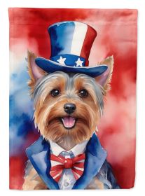 Silky Terrier Patriotic American Garden Flag Mailbox Flag Decorative Yard Flag Banner Outside Patio Artwork Yard Flower Beds, Garden Size, Multicolor