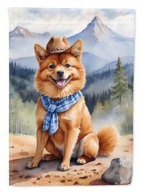 Finnish Spitz Cowboy Welcome Garden Flag Mailbox Flag Decorative Yard Flag Banner Outside Patio Artwork Yard Flower Beds, Garden Size, Multicolor