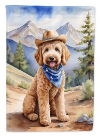 Goldendoodle Cowboy Welcome Garden Flag Mailbox Flag Decorative Yard Flag Banner Outside Patio Artwork Yard Flower Beds, Garden Size, Multicolor