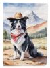 Border Collie Cowboy Welcome Garden Flag Mailbox Flag Decorative Yard Flag Banner Outside Patio Artwork Yard Flower Beds, Garden Size, Multicolor