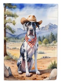 Great Dane Cowboy Welcome Garden Flag Mailbox Flag Decorative Yard Flag Banner Outside Patio Artwork Yard Flower Beds, Garden Size, Multicolor