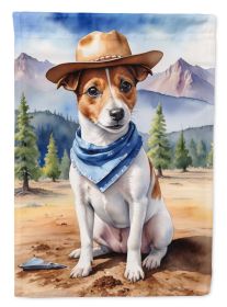 Jack Russell Terrier Cowboy Welcome Garden Flag Mailbox Flag Decorative Yard Flag Banner Outside Patio Artwork Yard Flower Beds, Garden Size