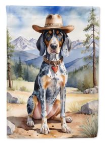 Bluetick Coonhound Cowboy Welcome Garden Flag Mailbox Flag Decorative Yard Flag Banner Outside Patio Artwork Yard Flower Beds, Garden Size, Multicolor