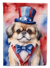 Pekingese Patriotic American Garden Flag Mailbox Flag Decorative Yard Flag Banner Outside Patio Artwork Yard Flower Beds, Garden Size, Multicolor