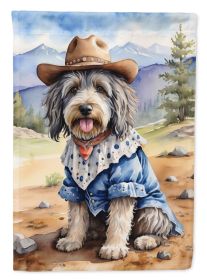 Bergamasco Sheepdog Cowboy Welcome Garden Flag Mailbox Flag Decorative Yard Flag Banner Outside Patio Artwork Yard Flower Beds, Garden Size