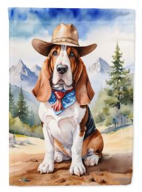 Basset Hound Cowboy Welcome Garden Flag Mailbox Flag Decorative Yard Flag Banner Outside Patio Artwork Yard Flower Beds, Garden Size, Multicolor
