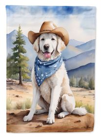 Kuvasz Cowboy Welcome Garden Flag Mailbox Flag Decorative Yard Flag Banner Outside Patio Artwork Yard Flower Beds, Garden Size, Multicolor