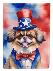 Tibetan Spaniel Patriotic American Garden Flag Mailbox Flag Decorative Yard Flag Banner Outside Patio Artwork Yard Flower Beds, Garden Size