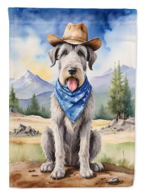 Irish Wolfhound Cowboy Welcome Garden Flag Mailbox Flag Decorative Yard Flag Banner Outside Patio Artwork Yard Flower Beds, Garden Size, Multicolor