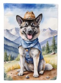 Norwegian Elkhound Cowboy Welcome Garden Flag Mailbox Flag Decorative Yard Flag Banner Outside Patio Artwork Yard Flower Beds, Garden Size, Multicolor