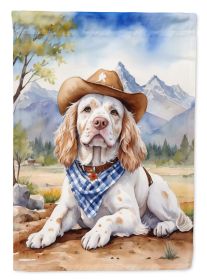 Clumber Spaniel Cowboy Welcome Garden Flag Mailbox Flag Decorative Yard Flag Banner Outside Patio Artwork Yard Flower Beds, Garden Size, Multicolor