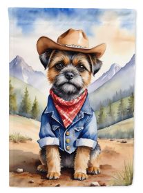 Border Terrier Cowboy Welcome Garden Flag Mailbox Flag Decorative Yard Flag Banner Outside Patio Artwork Yard Flower Beds, Garden Size, Multicolor
