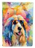 Afghan Hound Hippie Dawg House Flag Large Porch Sleeve Pole Decorative Outside Yard Banner Artwork Wall Hanging, Polyester, House Size, Multicolor