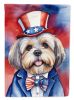Lhasa Apso Patriotic American Garden Flag Mailbox Flag Decorative Yard Flag Banner Outside Patio Artwork Yard Flower Beds, Garden Size, Multicolor