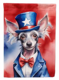 Chinese Crested Patriotic American Garden Flag Mailbox Flag Decorative Yard Flag Banner Outside Patio Artwork Yard Flower Beds, Garden Size