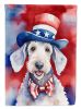 Bedlington Terrier Patriotic American Garden Flag Mailbox Flag Decorative Yard Flag Banner Outside Patio Artwork Yard Flower Beds, Garden Size