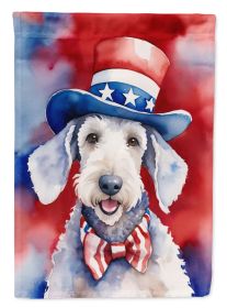 Bedlington Terrier Patriotic American Garden Flag Mailbox Flag Decorative Yard Flag Banner Outside Patio Artwork Yard Flower Beds, Garden Size