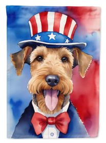 Airedale Terrier Patriotic American Garden Flag Mailbox Flag Decorative Yard Flag Banner Outside Patio Artwork Yard Flower Beds, Garden Size