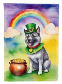 Norwegian Elkhound St Patrick's Day Garden Flag Mailbox Flag Decorative Yard Flag Banner Outside Patio Artwork Yard Flower Beds, Garden Size