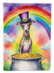 Italian Greyhound St Patrick's Day Garden Flag Mailbox Flag Decorative Yard Flag Banner Outside Patio Artwork Yard Flower Beds, Garden Size