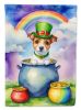 Jack Russell Terrier St Patrick's Day Garden Flag Mailbox Flag Decorative Yard Flag Banner Outside Patio Artwork Yard Flower Beds, Garden Size