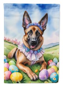 Belgian Malinois Easter Egg Hunt House Flag Large Porch Sleeve Pole Decorative Outside Yard Banner Artwork Wall Hanging, Polyester, House Size