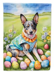 Australian Cattle Dog Easter Egg Hunt House Flag Large Porch Sleeve Pole Decorative Outside Yard Banner Artwork Wall Hanging, Polyester, House Size