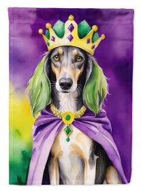 Saluki King of Mardi Gras House Flag Large Porch Sleeve Pole Decorative Outside Yard Banner Artwork Wall Hanging, Polyester, House Size, Multicolor