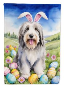 Bearded Collie Easter Egg Hunt House Flag Large Porch Sleeve Pole Decorative Outside Yard Banner Artwork Wall Hanging, Polyester, House Size