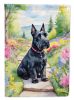 Scottish Terrier Spring Path Garden Flag Mailbox Flag Decorative Yard Flag Banner Outside Patio Artwork Yard Flower Beds, Garden Size, Multicolor