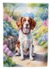 Brittany Spaniel Spring Path Garden Flag Mailbox Flag Decorative Yard Flag Banner Outside Patio Artwork Yard Flower Beds, Garden Size, Multicolor