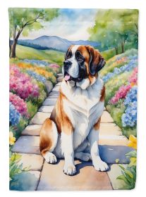 Saint Bernard Spring Path Garden Flag Mailbox Flag Decorative Yard Flag Banner Outside Patio Artwork Yard Flower Beds, Garden Size, Multicolor