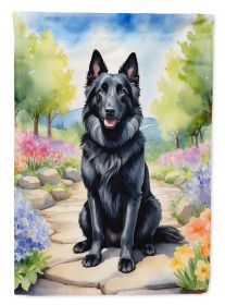 Belgian Sheepdog Spring Path Garden Flag Mailbox Flag Decorative Yard Flag Banner Outside Patio Artwork Yard Flower Beds, Garden Size, Multicolor