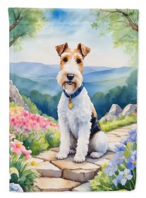 Fox Terrier Spring Path Garden Flag Mailbox Flag Decorative Yard Flag Banner Outside Patio Artwork Yard Flower Beds, Garden Size, Multicolor