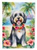 Tibetan Terrier Luau Garden Flag Mailbox Flag Decorative Yard Flag Banner Outside Patio Artwork Yard Flower Beds, Garden Size, Multicolor