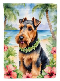 Welsh Terrier Luau Garden Flag Mailbox Flag Decorative Yard Flag Banner Outside Patio Artwork Yard Flower Beds, Garden Size, Multicolor